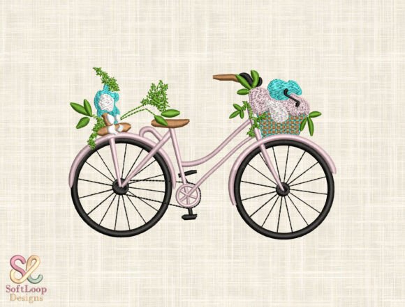 Basket Embroidery Design: Vintage Bike Review