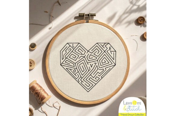 Heart Labyrinth: Hand Embroidery for Boutique Apparel