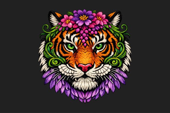 Tiger of Flowers Portrait: A Holiday Embroidery Review