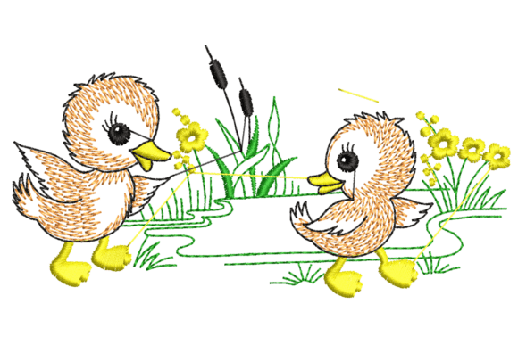 Two Ducklings Embroidery Design: Craft Fair Review