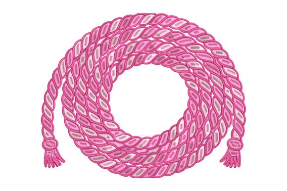 Western Rope Embroidery Design for Apparel